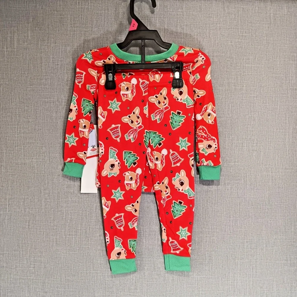 NWT Rudolph Red Nosed Reindeer Christmas Pajamas 18M Baby Holiday 2pc PJ Set Red